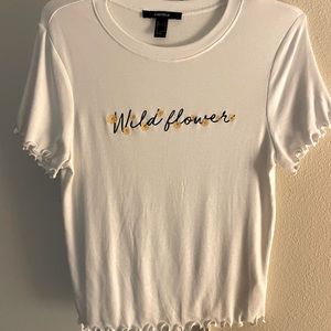 Forever 21 Lettuce Edge Wildflower Cropped M T-Shirt